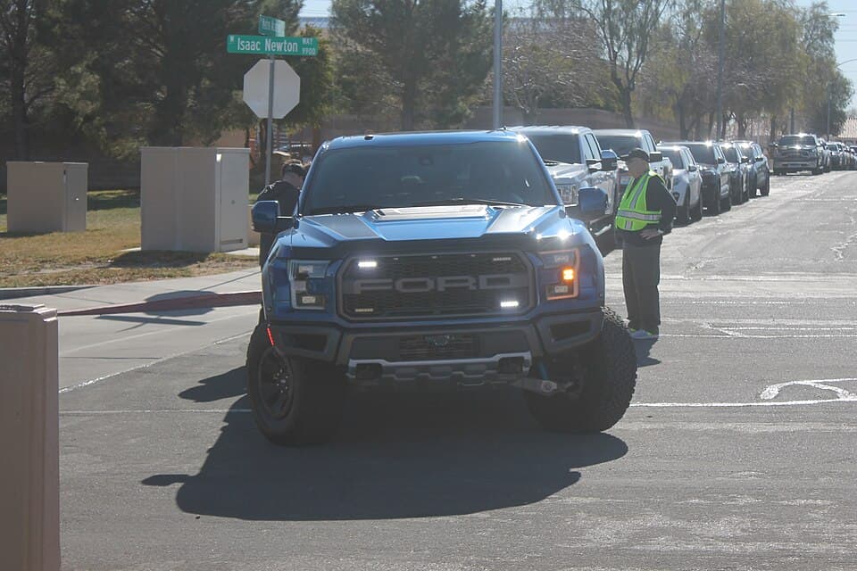 Unmarked Las Vegas Metropolitan Police Department Specialty Traffic Response Team Raptor at a 2020 law-enforcement event, front three-quarter.